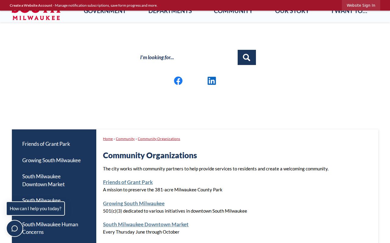 South Milwaukee neighbors community organization inventory